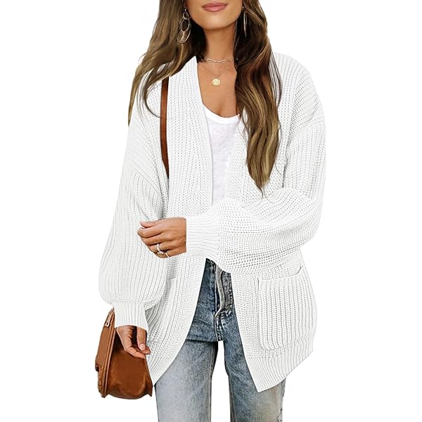 MEROKEETY Women's 2025 Fall Open Front Chunky Knit Sweater