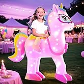 Skirfy Inflatable Unicorns Costume for Kids Riding on Unicorns Blows Up Costumes for Girls 6-8 8-10 Funny Halloween Parties Cosplay Dress Easter,Thanksgiving Cosplay Events Party