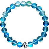 HOPE INSPIRED Mystic Mermaid Bracelet with 8 mm Glass Blue Moonstone Beads