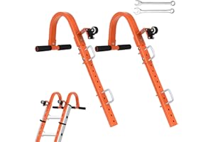 XINRINTONG Ladder Roof Hook with Wheel Ladder Hooks for Roof Ridge, Ladder Roof Stabilizer Heavy Duty Steel, Rubber Grip T-Bar for Damage Prevention 9.4lb