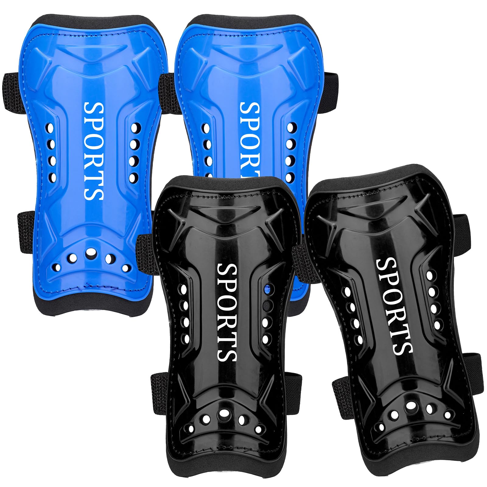 Photo 1 of 2 Pairs Soccer Shin Guards for Toddler Kids Youth, Soccer Shin Pads with Adjustable Double Strap for 3-14 Years Old Boys Girls Child Teens