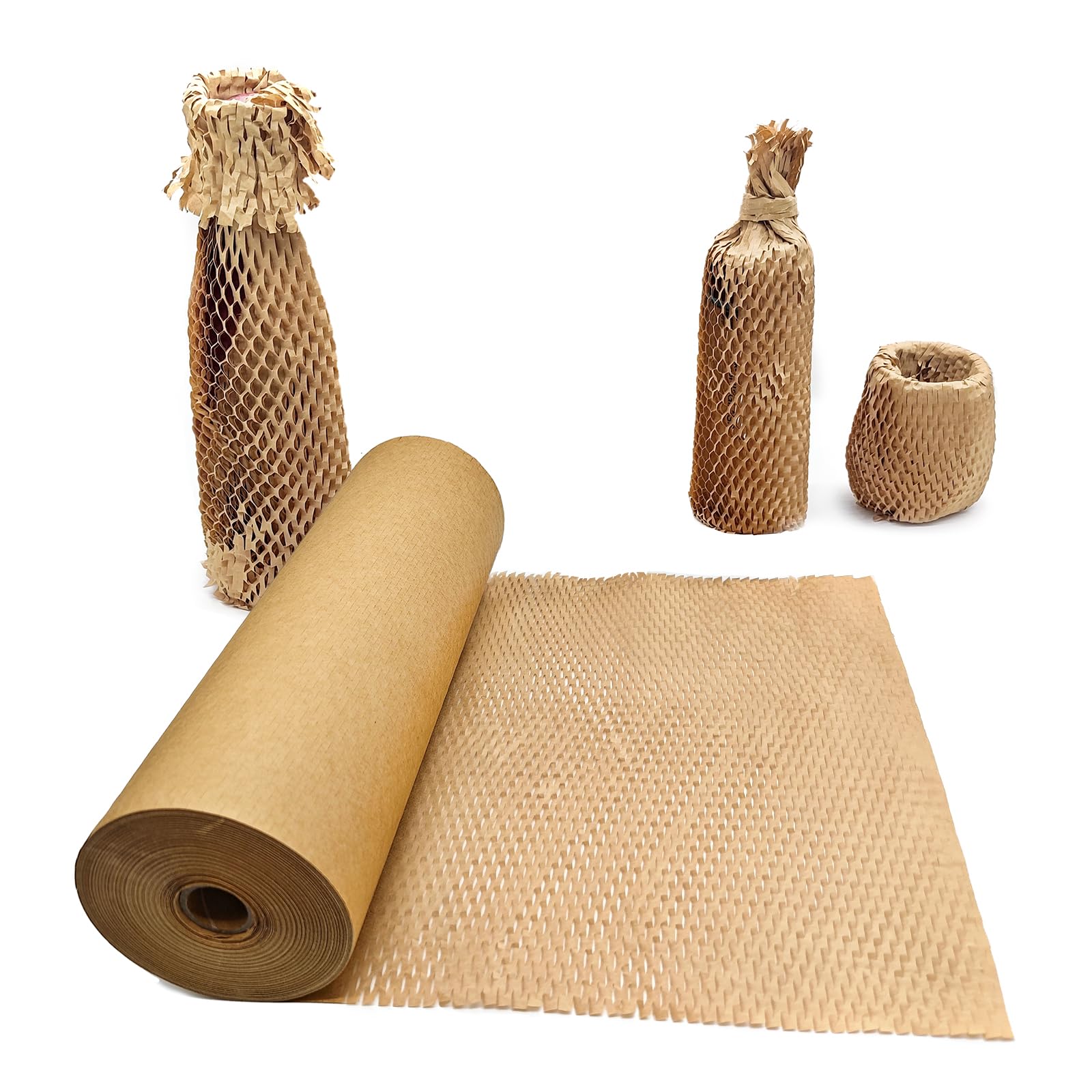 Photo 1 of Honeycomb Packing Paper, 15" x 262' Honeycomb Cushioning Wrap Roll for Moving Shipping Packaging Gifts, Recyclable Honeycomb Paper Moving Supplies Bubble Paper Wrapping Protective Roll Khaki