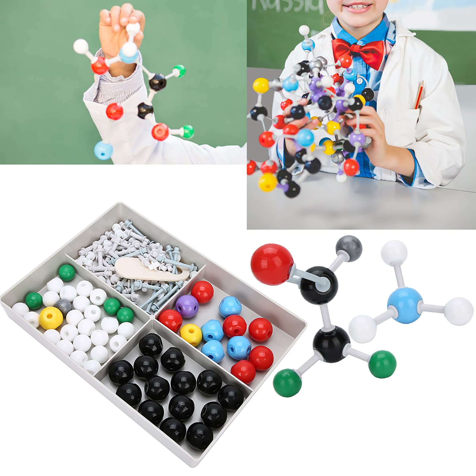 54x Atom Model & 70x Link Key & 1x Key Opening ToolAtom Structure Scale Model, 125pcs Molecular Chemistry Model Kit School Supplies