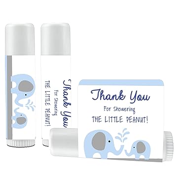 12 Balsamos De Labios De Elefante Azul Para Baby Shower Baby