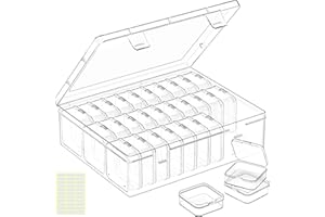 DILIBRA Bead Organizer Box, 31 Pcs Small Bead Organizers and Storage Plastic Cases, Mini Clear Diamond Painting Storage Conta