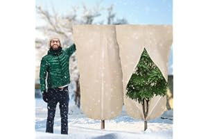 2PCS Plant Covers for Winter, ECCOGREAT 47"x71" Thicken Winter Plant Covers Freeze Protection for Trees Drawstring Bag Reusab