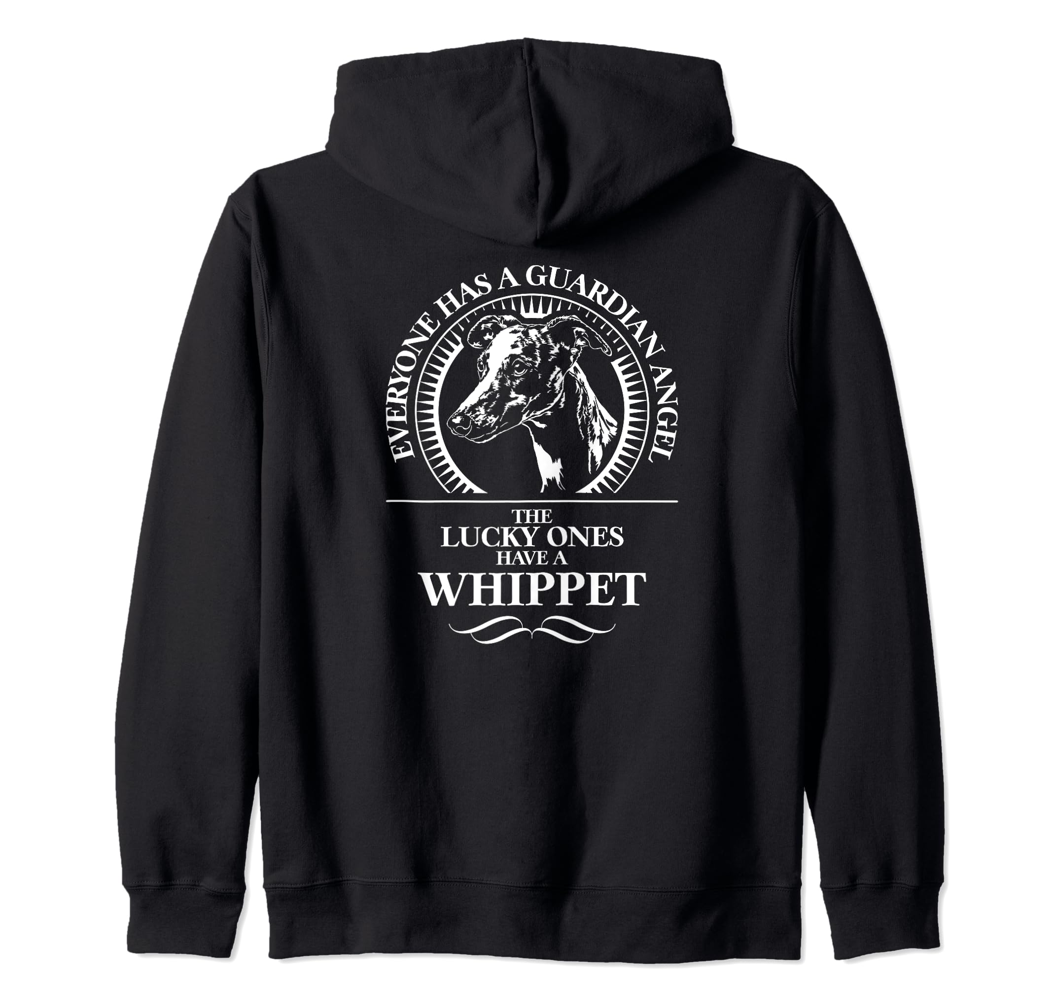 Proud Whippet Guardian Angel dog saying Zip Hoodie
