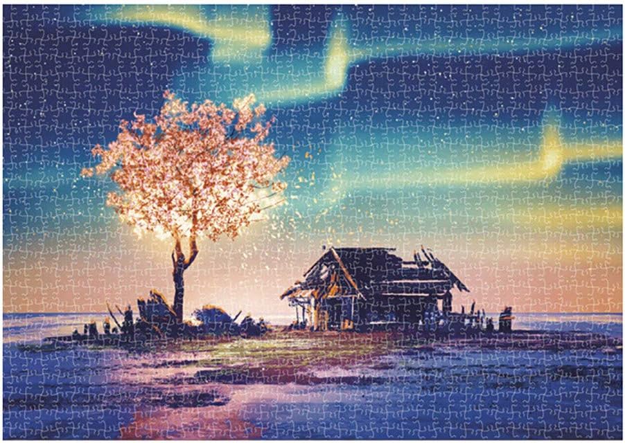 IOTdou Jigsaw Puzzle 1000 PC Puzzle Toy Landscape Pattern,, Family Games, Home Decoration (Under The Aurora Polaris)