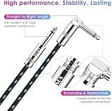 Sovvid 6FT Instrument Cable 2 Pack Right Angle 1/4 Inch Guitar Cable view 4