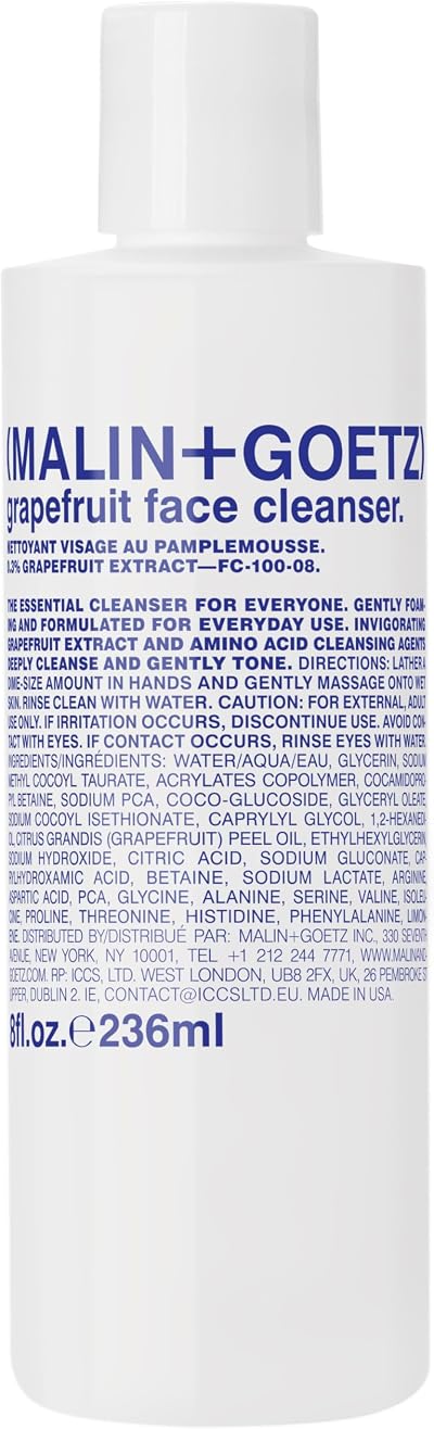 MALIN+GOETZ Grapefruit Face Cleanser 236ml Gentle Foaming Purifying Hydrating
