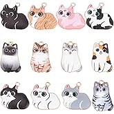 SUNNYCLUE 1 Box 12 Styles Cat Charms Bulk Enamel Cat Kitten Charm Cute Small Animal Pet Black White Animals Cats Pendants for Jewelry Making DIY Necklace Earrings Bracelets Keychain
