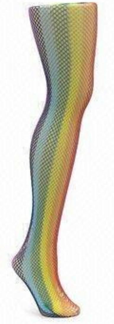 rainbow fishnet leggings