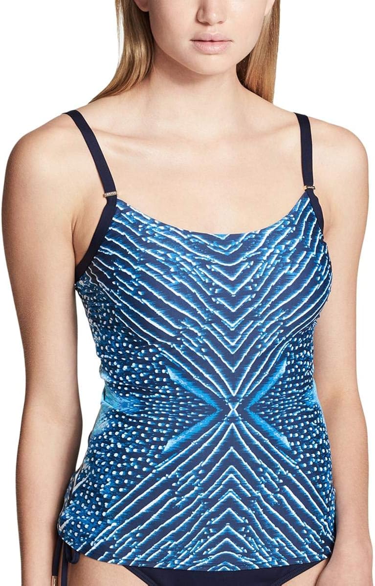 Calvin Klein Womens ScoopNeck Printed Tankini Swim Top