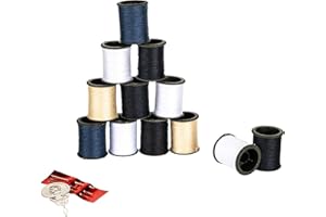 SINGER Polyester Hand Sewing Thread Spools, 25 yards per Spool, Neutral Basics, 12 Count
