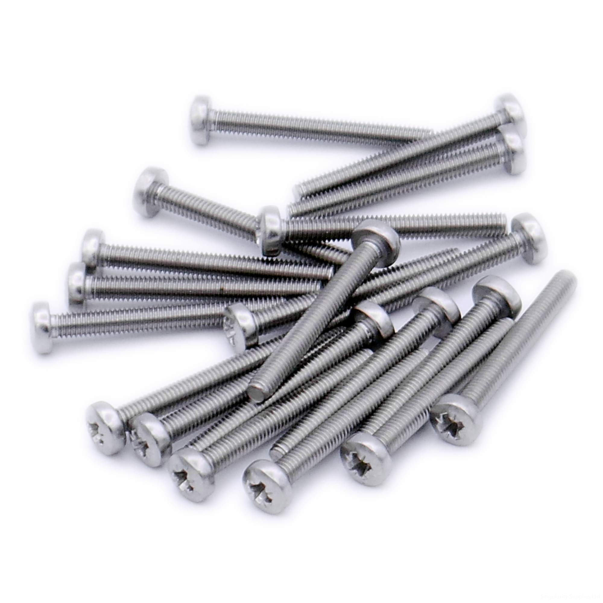 M4 (4mm x 16mm) Pozi Pan Machine Screw (Bolt) - Stainless Steel (A2) (Pack of 20)