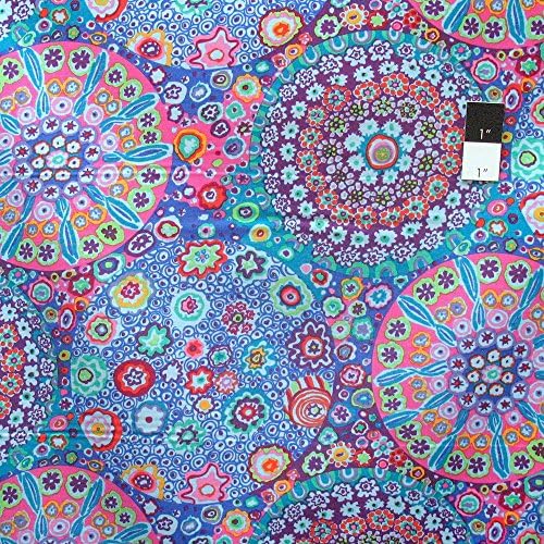 Westminster Kaffe Fassett PWGP092 Millefiore Aqua Cotton Fabric by The Yard