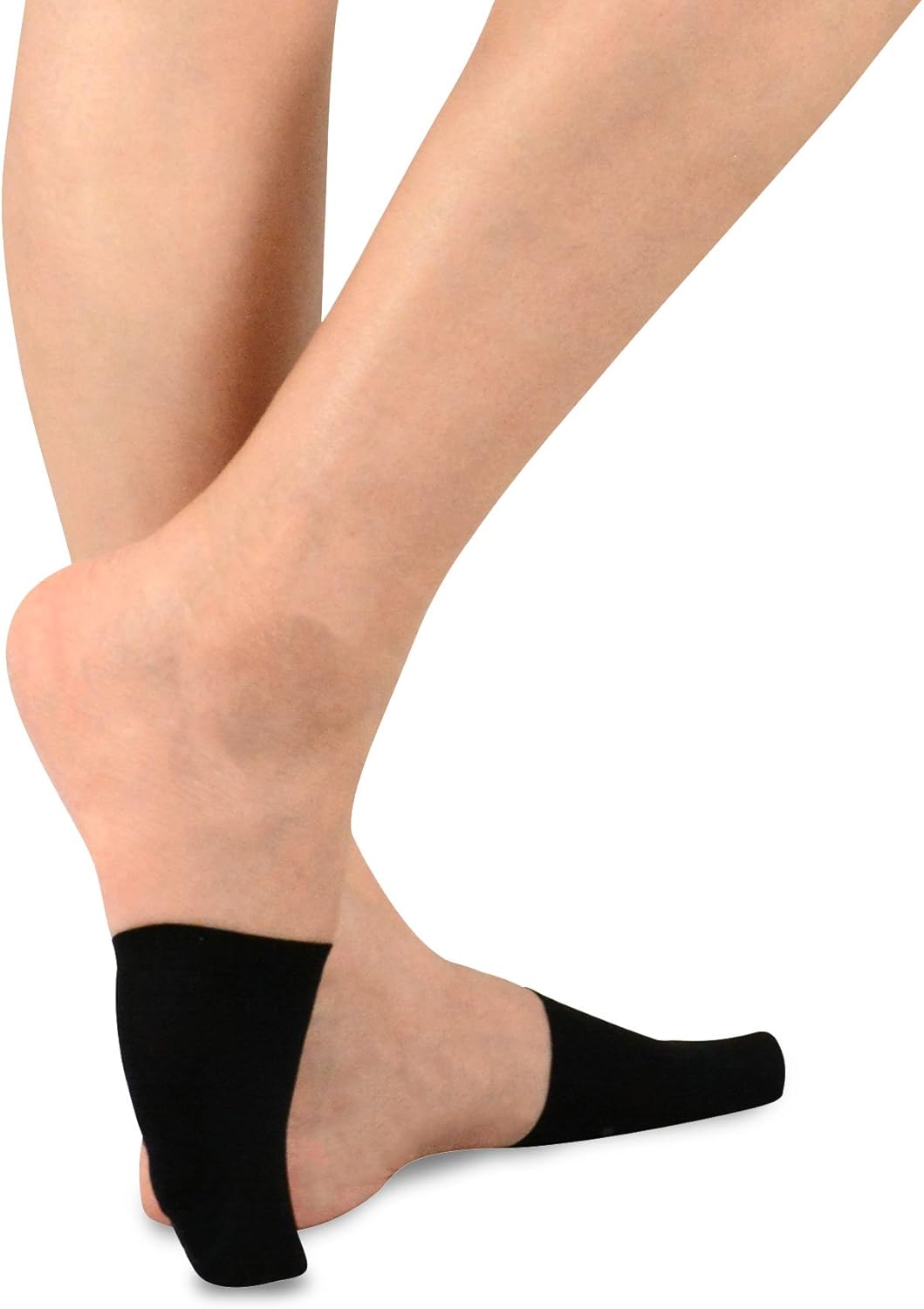 TeeHee Womens Seamless Toe Topper Liner Socks 5-Pack with Non-Skid Bottom (Pale Beige-Black) at  Women’s Clothing store