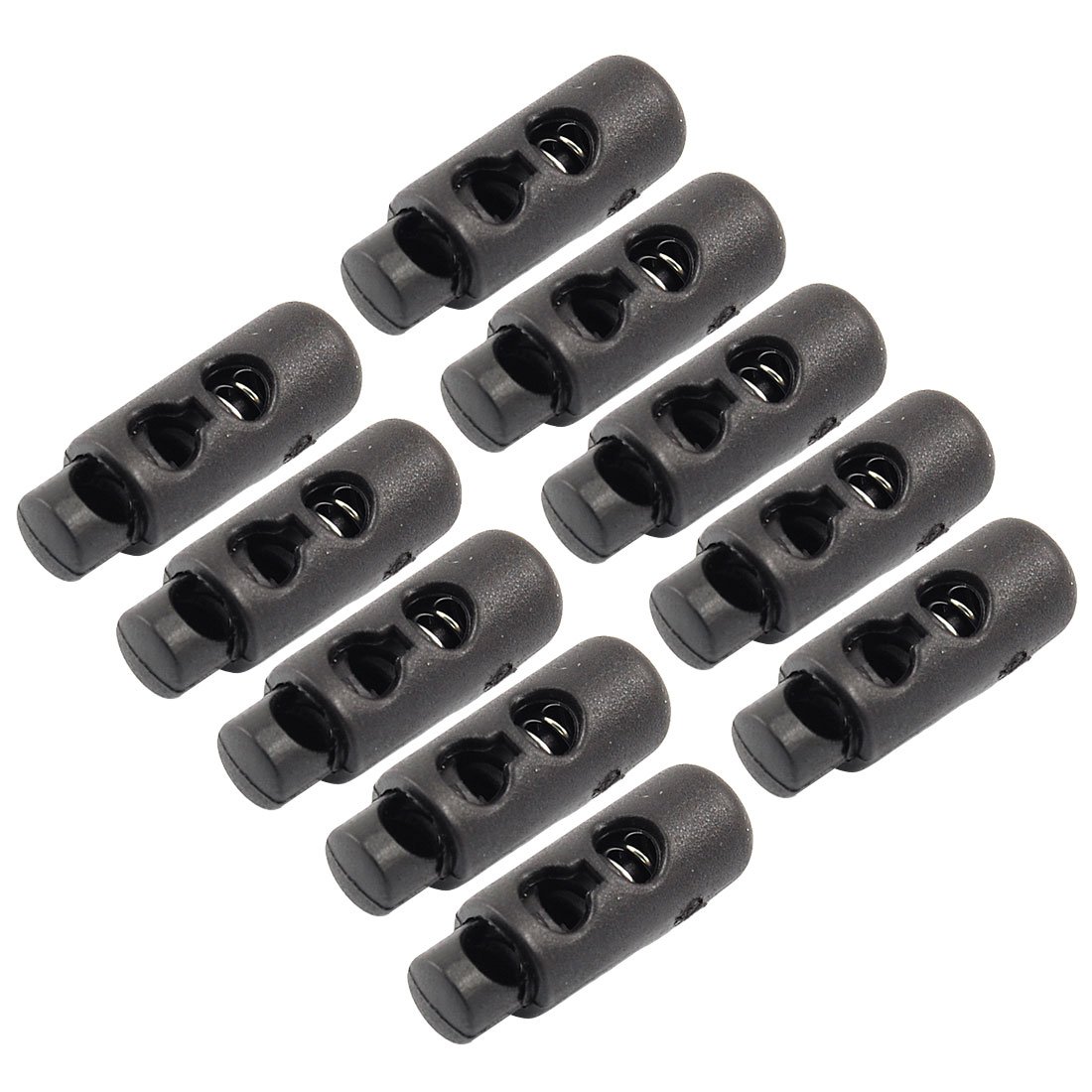 Sourcingmap Plastic Cylinder Box Stoppers Toggle Cord Locks 10pcs Black