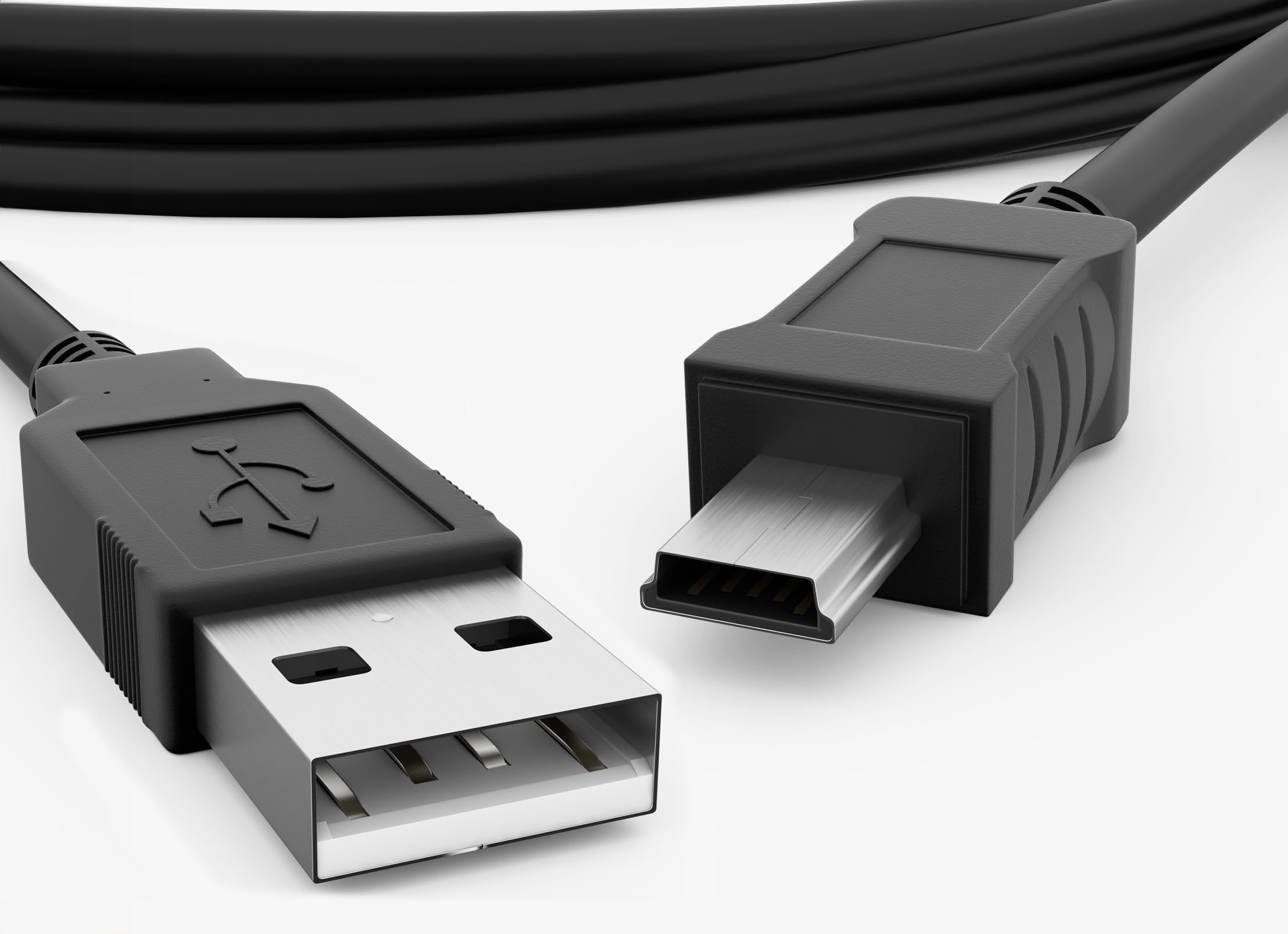 Magnet - Câble Mini USB 2.0 | Charge et Transfert de Données | 1M - Connecteur 5 Broches | Compatible GPS, GoPro, Manette PS3, Disque Dur, Caméra USB