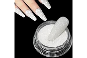 Laza 1.5g/0.05oz Diamond Nail Glitter Reflective Glitter Rhinestones Diamond Dust Pixie Crystals for Nails Holographic Nail Powder Glitter Decorations for Nail Art Tips Manicure - Sparkle White