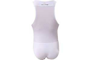 TESOON Men's Sport Bodysuit Mesh Jumpsuits Leotard Wrestling Singlet