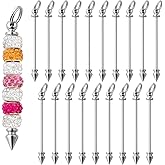 FdcZeyxior 20 Pieces Beadable Keychain Metal Sliver Bars Blanks Keychain Jewelry Making Key Chain Bar Beadable Keychains Bars Makings Supplies for Pendant DIY Beads Jewelry Making Gift Accessories