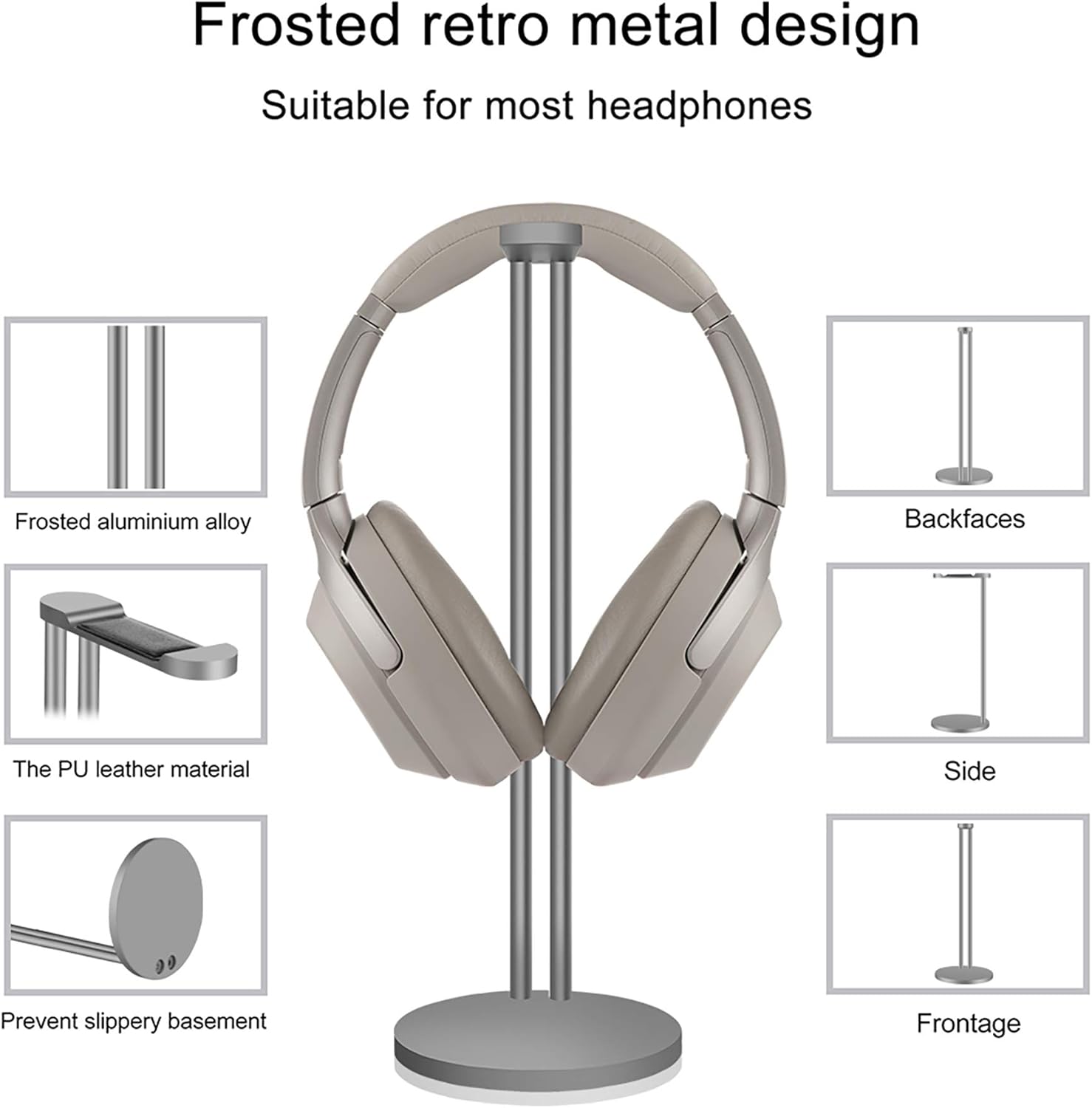 Geekria Aluminum Alloy Headphones Holder for Over-Ear Headphones, Gaming Headset Holder - Image 3