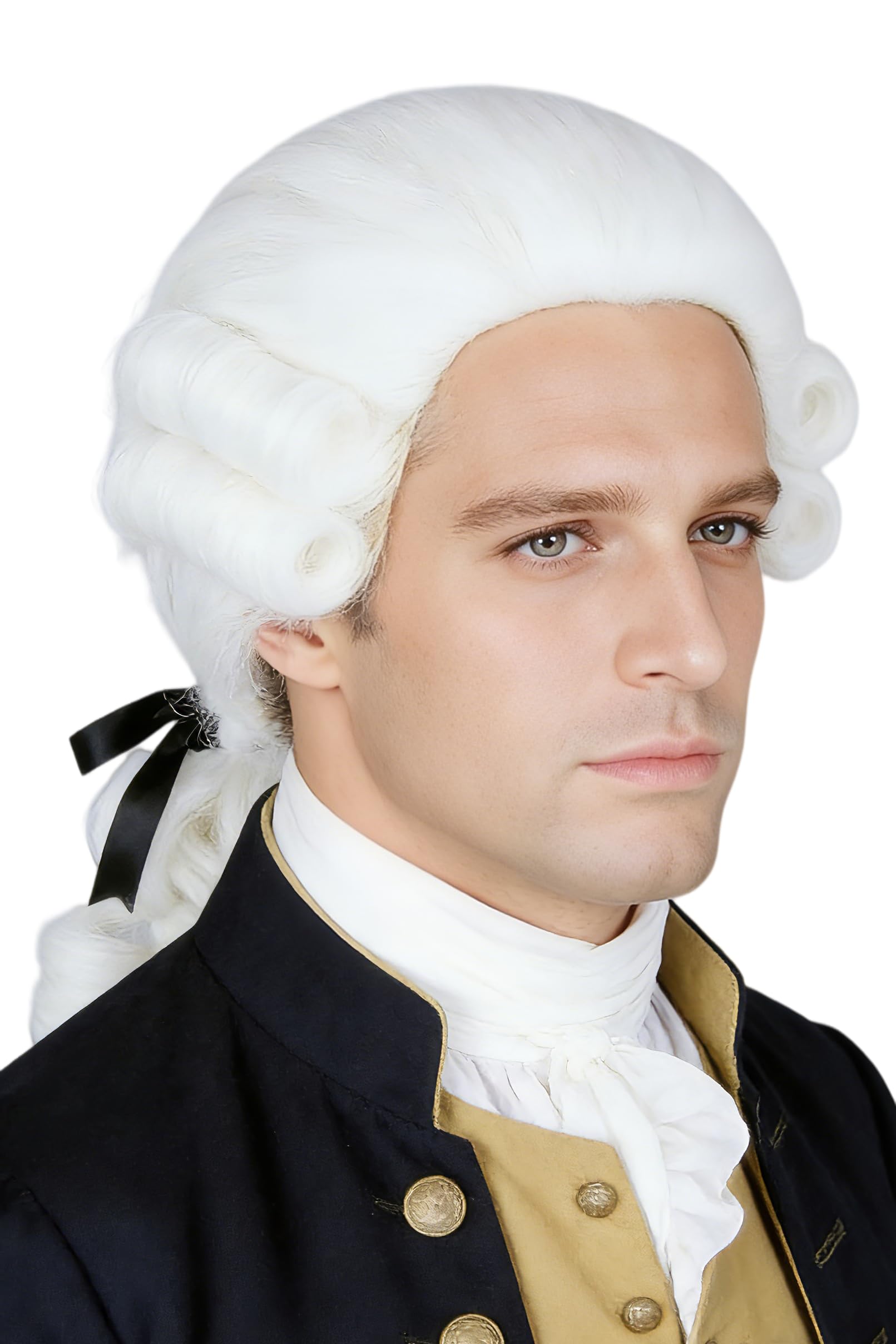 LeMarnia White Colonial Curly Judge Wig Halloween Costume Cosplay Wig — image 1