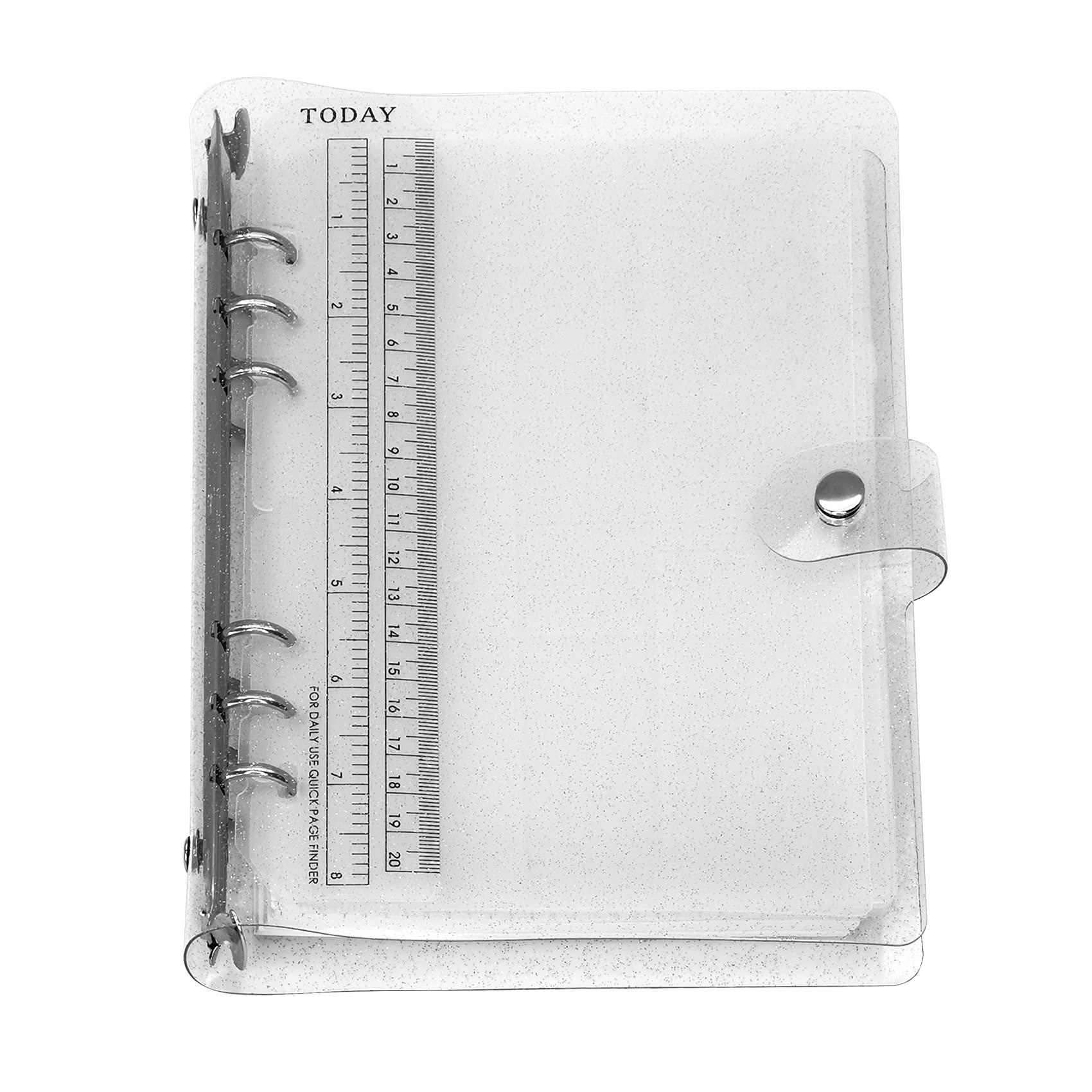 A6 A5 6-Holes Colorful PVC Cover Round Ring View Binder with Snap Button Closure File Folder (Starry Sky, A5 Combo)