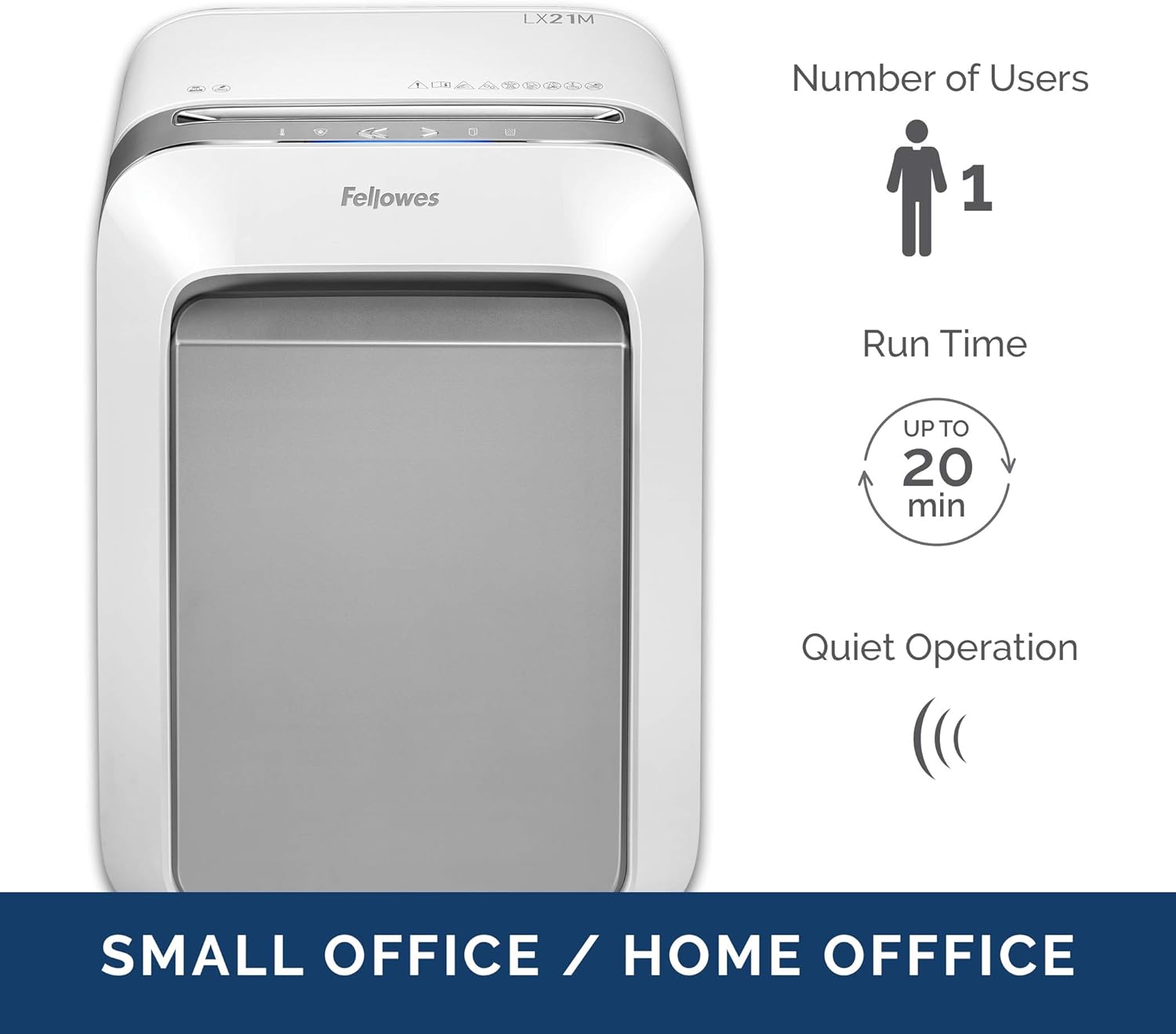 Fellowes LX21M Powershred Micro Cut 16 Sheet Paper Shredder (White) : Office Products