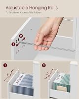 VASAGLE 2-Drawer Filing Cabinet Mobile File Cabinet White OFC040W46 view 5