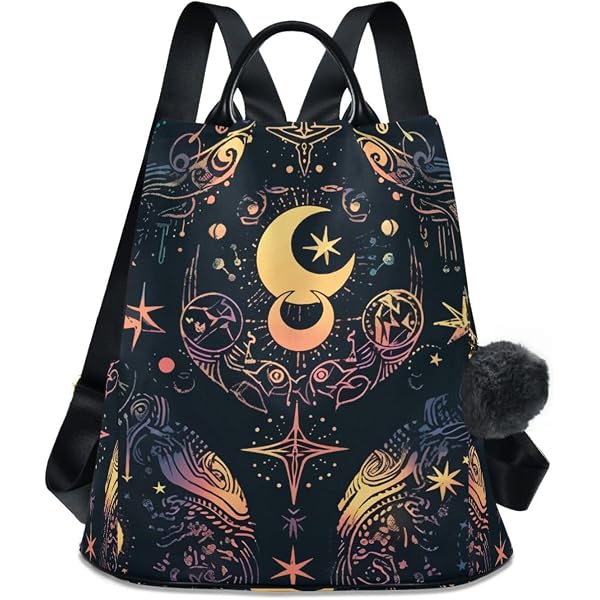 1348 Sun Moon Stars Constellations Witchery Small Backpack Purse Travel Bag Magic Constellations Sun Moon Star Astrology Lightweight  main image 4