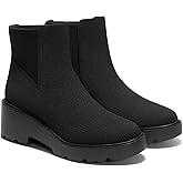VIVAIA Everly Women's Ankle Boots, Round-Toe Slip On Booties, 2.36" Chunky Platform Wedge Heel, Water Repellent Upper, Anti-Slip Outsole, Comfortable for Winter & Fall Daily Outfit