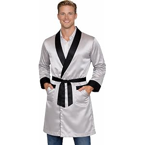 Men's Satin Robe, Premium Quality Groomsmen Robe, Modern Classic Design, Finely Crafted, 2 Pockets & Adjustable Belt, OSFM