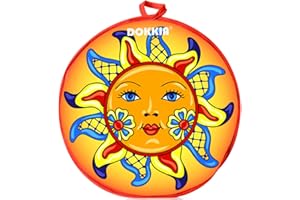 DOKKIA Tortilla Warmer Taco 12 Inch Insulated Cloth Pouch - Microwavable Use Fabric Bag to Keep Food Warm (12 Inch, Sunburst Carnival Talavera Sunflower Mayan Aztec)