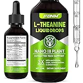 L-Theanine 400mg Liquid Drops with Ashwagandha, Natural Relaxation & Focus Support, Supplement Promotes Calm & Mental Clarity, High Absorption, Vegan, Alcohol-Free, Non-GMO