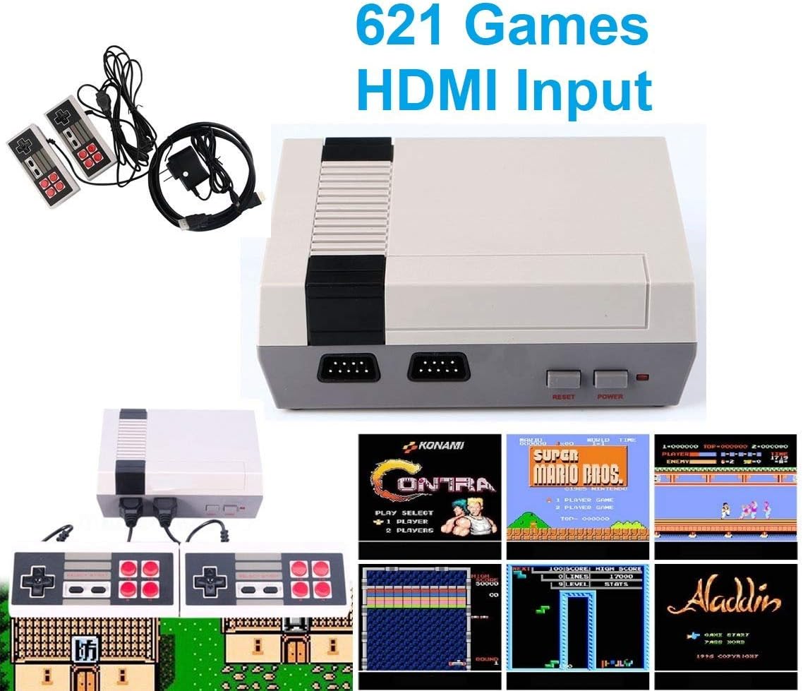 Oriflame Classic Game Console Built-in 621 Game in TF Card, with 2 Joysticks, Video Game Console, Handheld Game Player Console for Family TV HDMI HD us35: Toys & Games