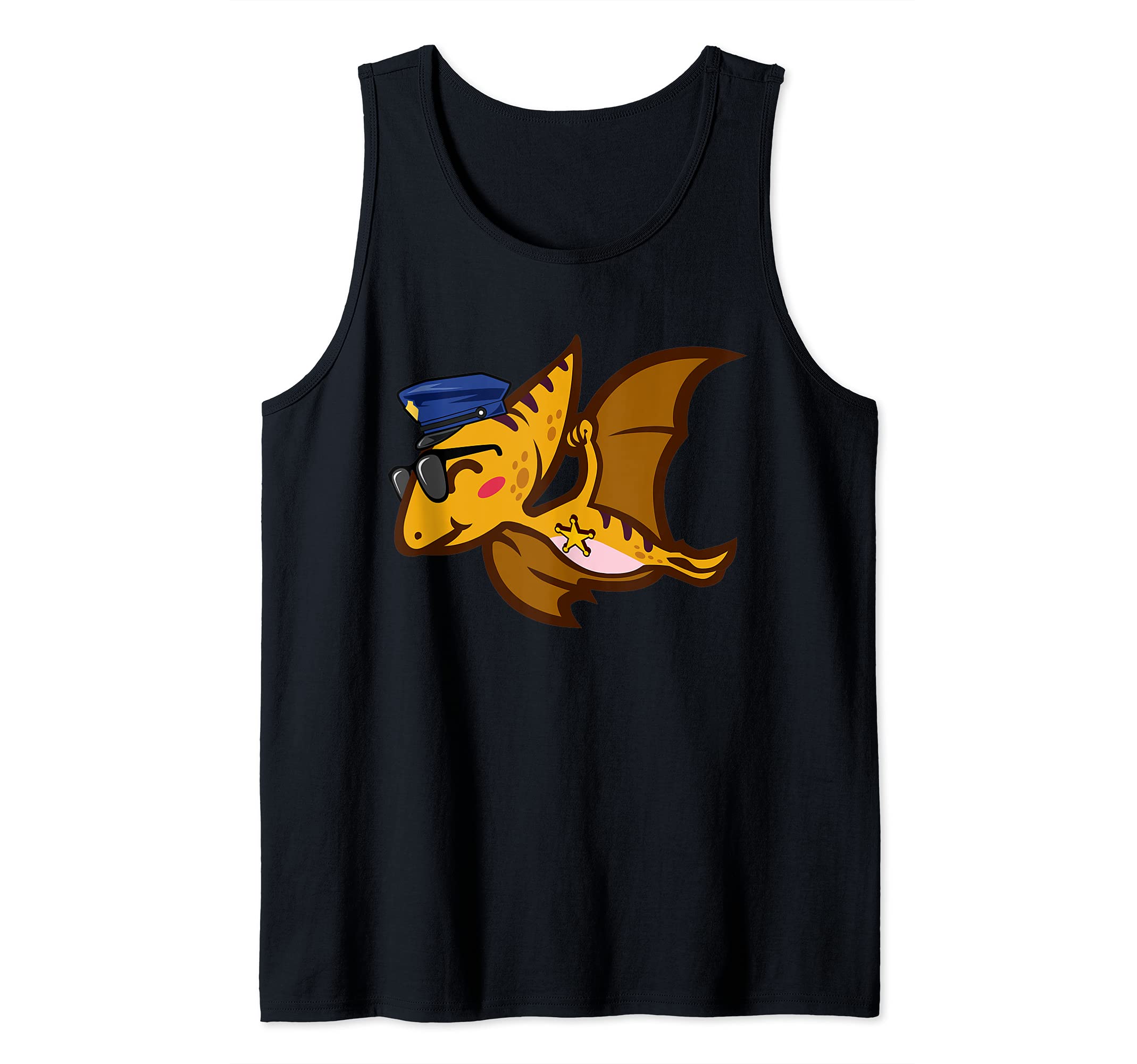 Police Officer Cop Law Enforcement Pterosaur Dinosaur Tank Top