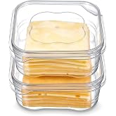 Bruislard Cheese Container for Refrigerator 2 Pcs Reusable Sliced Cheese Container Clear Plastic Cheese-Slice Holder for Fridge, Fruits, Vegetables