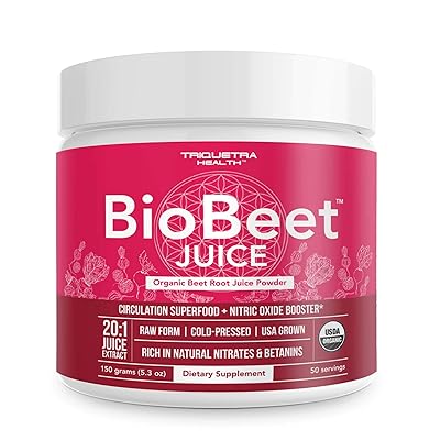Polvo de Jugo de Remolacha 20x M&aacute;s Potente que el Polvo de Remolacha, Mejor Valor y Amperio; ndash; Org&aacute;nico, Prensado en Fr&iacute;o, Forma Cruda, Cultivado en EE.UU., Booster de &Oacute;xido N&iacute;trico Natural, Pre-Entrenamiento, Aumento de la Circulaci&oacute;n (50 Porciones)