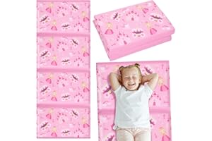 Shellwei Vinyl Nap Mat for Kids Preschool Daycare 52 x 20 x 1'' Kids Sleeping Folding Rest Mat for Toddler Boys Girls Baby Classroom Home Travel(Princess)