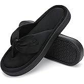 Dannto Women's House Slippers Memory Foam Flip Flops Thong Indoor Shoes Open Toe