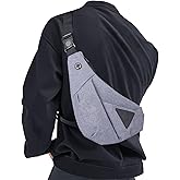 MAYMOONER Anti Theft Travel Sling Bag Anti Theft Safe Slim Crossbody Bag Personal Flex Bag for Men Women Grey