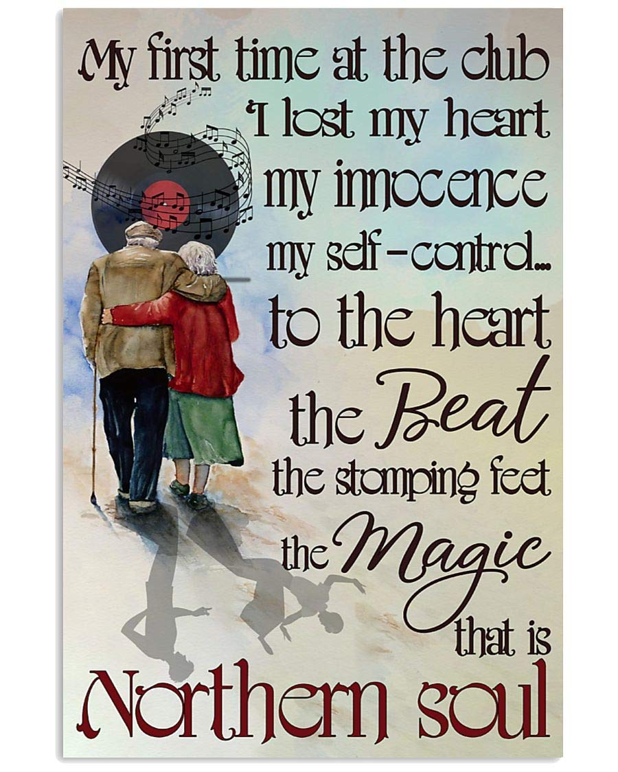 Northern Soul My First Time At The Club I Lost My Heart Music Poster Vintage Wall Decor Metal Sign Plaque Poster 8X12 inch — image 1