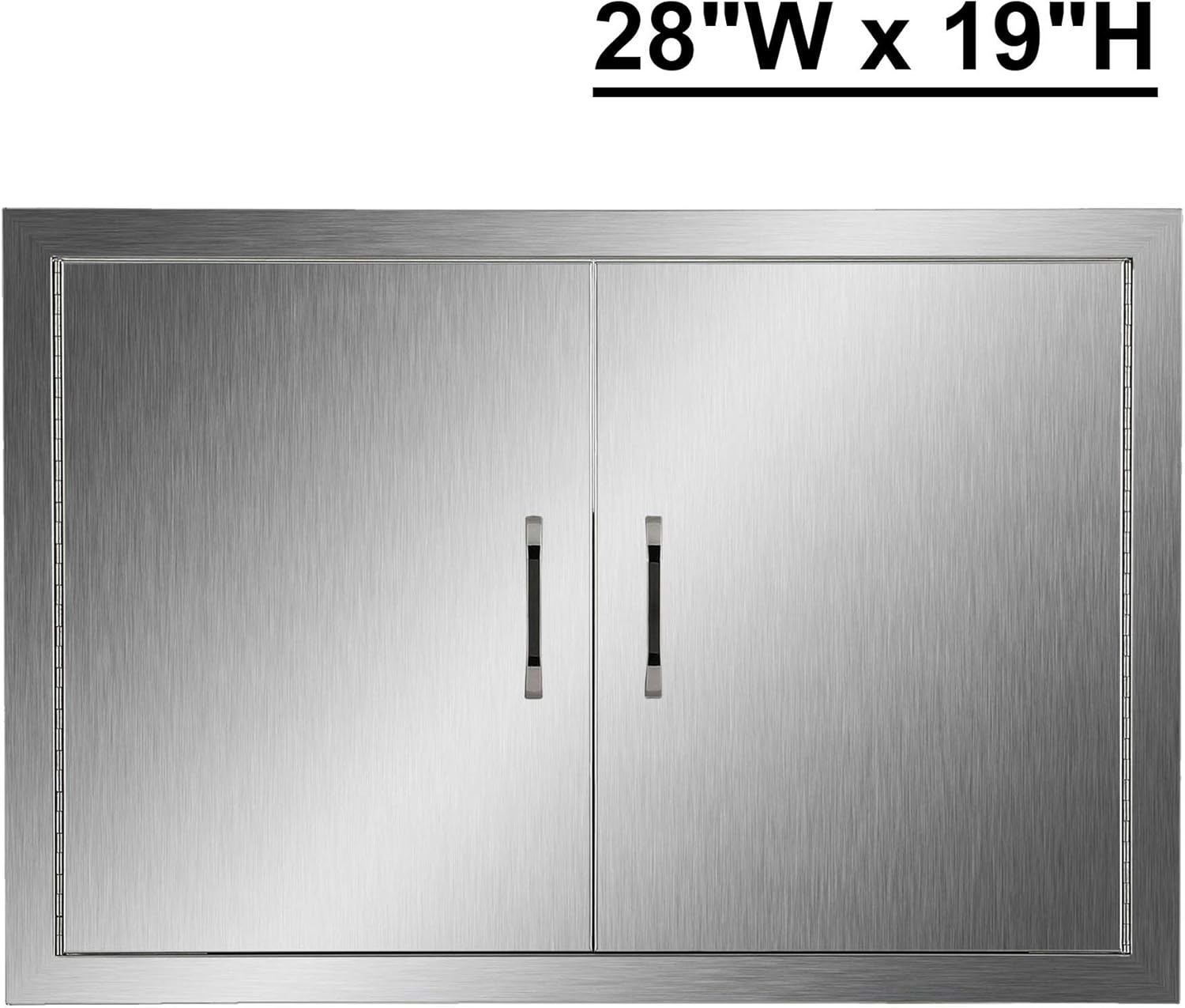 CO-Z Outdoor Kitchen Doors, 28" W x 19" H Double BBQ Access Doors for Outdoor Summer Kitchen, 304 Stainless Steel Commercial BBQ Island, Grilling Station, Outside Cabinet, Barbeque Grill, Built-in