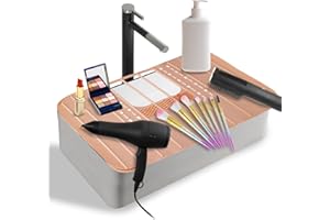 Ranphykx Sink Foldable Cover for Counter Space - Makeup Brush Cleaning Mat - Bathroom Makeup Tools Organizer Space Saver Bathroom Sink Silicone Cover