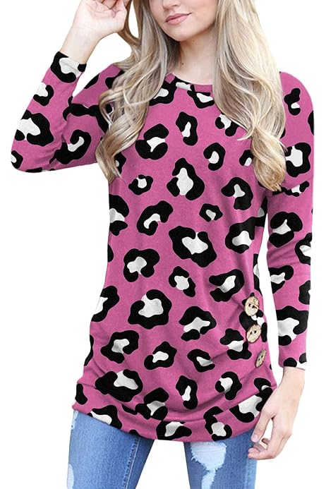 Leopard Buckstitch Color Block T Shirts 