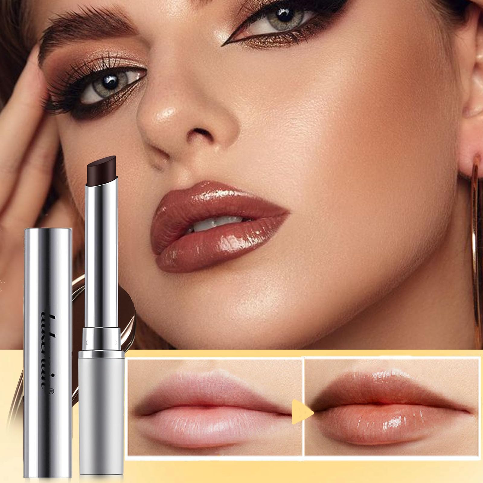Honey noir - Black Honey Lipstick for Women, Natural Glossy Lips Balm, Nourishing and Hydrating Lip Gloss for All Skin Tones (black+black, 2)