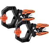 VANQUISH 2-Pack 2 Inch Quick-Release Ratcheting Wood Clamps for Woodworking, Professional Hand Clamps, Ergonomic Handles, 55 LBS Clamping Force, 3607-2