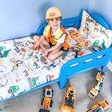 Bloomsbury Mill Cot Bed Duvet Cover Set 120x150 Construction Diggers view 7
